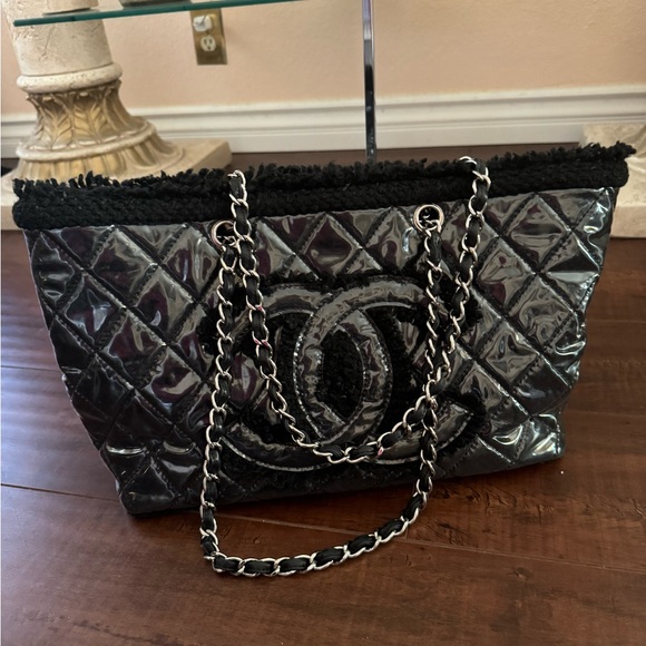 CHANEL Matelasse Coco Mark Double Chain Shoulder
Cotton x Vinyl Black Silver - Picture 4 of 10